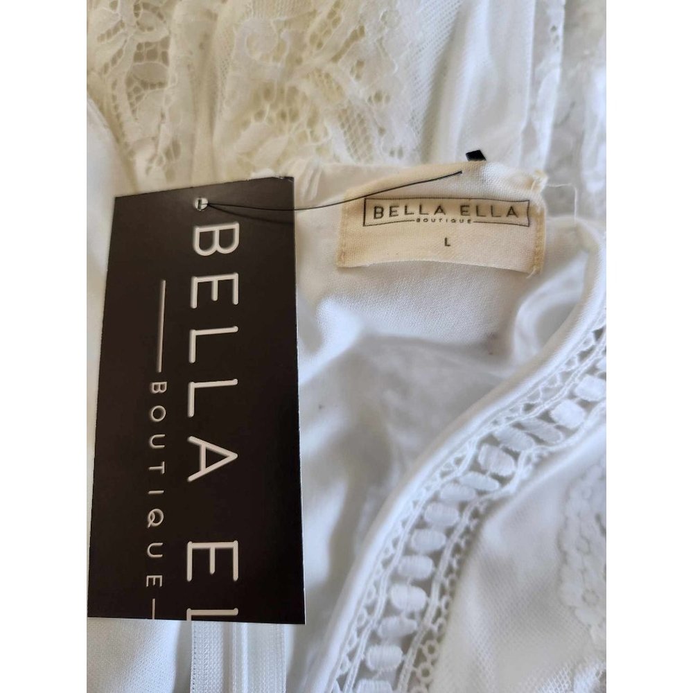 Bella Ella Lace White Maxi Dress Size Large New with tags - Picture 11 of 11